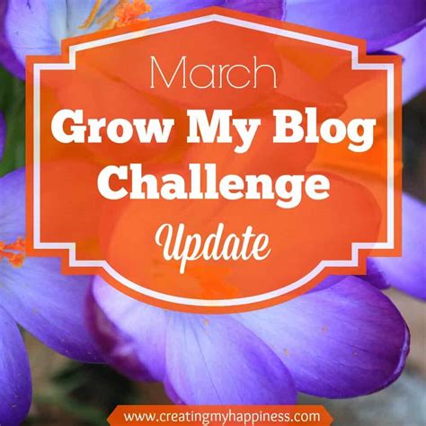 March Grow My Blog Challenge Update Creating My Happiness