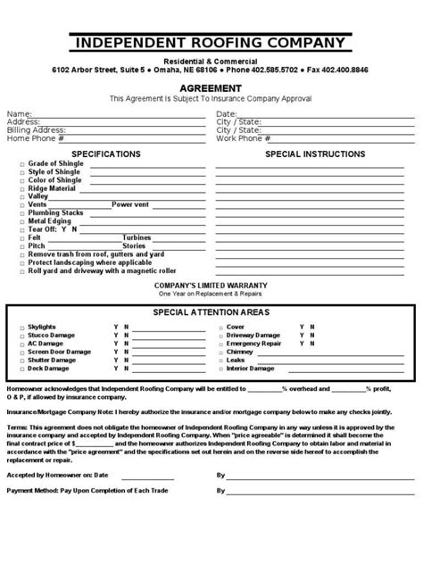 Roofing Contract Template 4 Roofing Contract Roofing