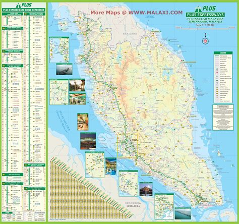 Plus, hotel and dining options. Карта материковой части Малайзии | Map of mainland Malaysia