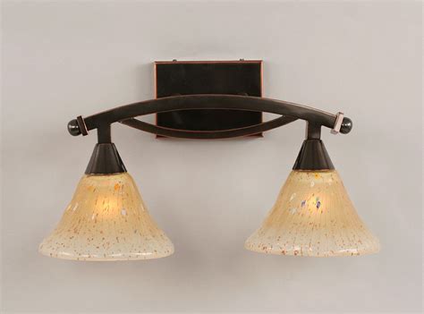 Free shipping on orders over $75. Toltec Lighting Bow 2 Light Bathroom Bar with Amber ...