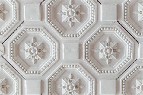 White Geometric Ornamental Pattern Of Ceiling For