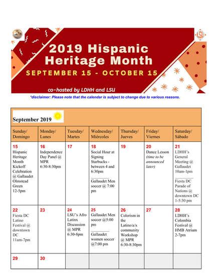 Hispanic Heritage Month 2019 Latino Deaf And Hard Of Hearing