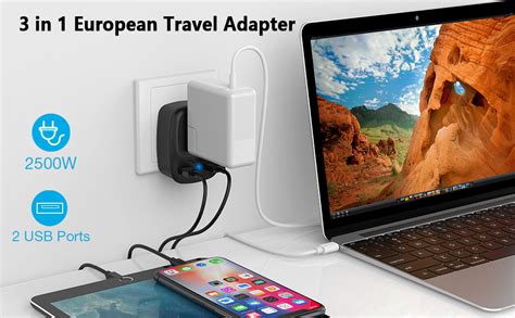 European Travel Plug Adapter 2 Pack Tessan International