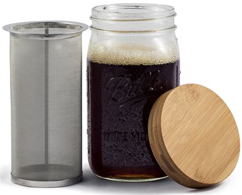 Mason Jar Cold Brew Coffee Maker And Iced Tea Maker Quart 32oz Free Shipping Ebay