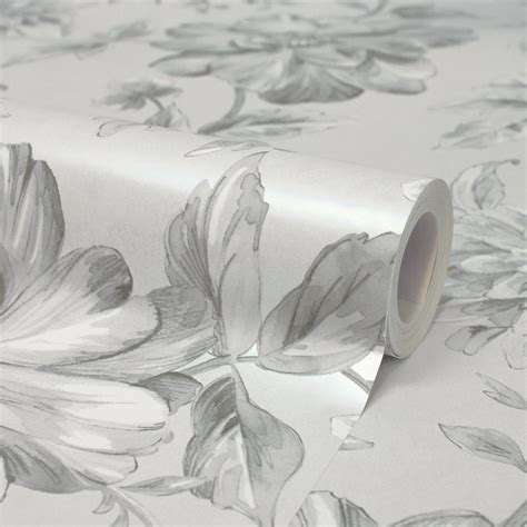 Lucia Silver Floral Wallpaper Floral Wallpaper Wallpaper Stunning
