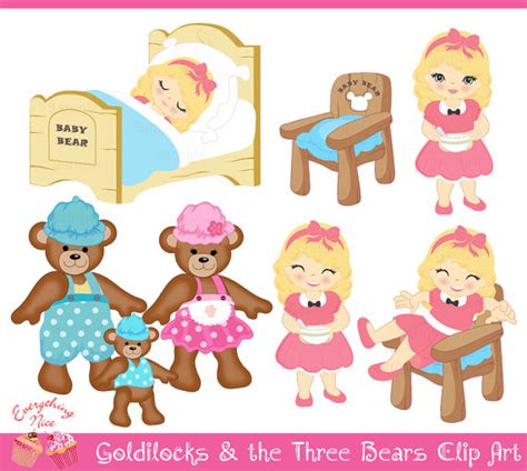 Goldilocks And The Three Bears Clip Art Set Etsy Goldilocks And The Three Bears Clip Art