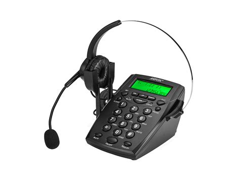 Agptek Businesscall Center Telephone With Monaural Headset And Dialpad