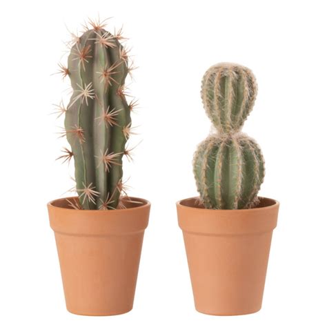 Kunst Cactus In Pot 2 St 26 5 Cm Dulaire