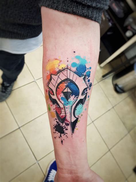 Symbol for the horde in the mmorpg world of warcraft. My new graffiti horde symbol tattoo : wow