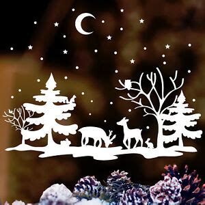 Dabei helfen für diese weihnachtlichen fensterbilder passende vorlagen zum ausdrucken. Fensterbild Winter Hirsch Reh Hase Farbe Weiß Weihnacht ...
