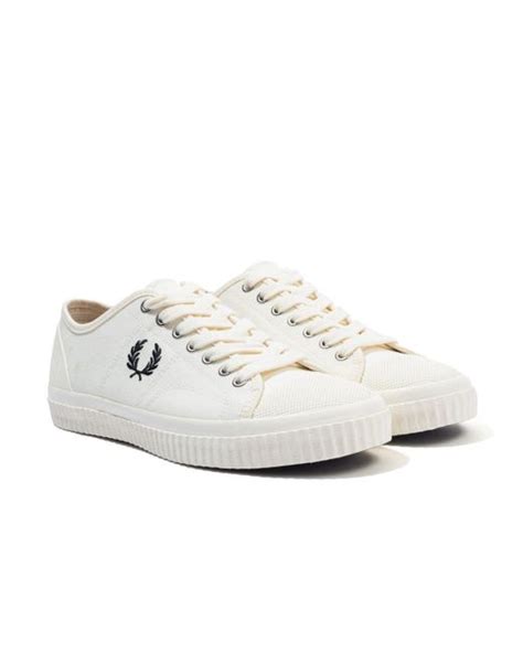 Fred Perry Hughes Low Canvas Trainers In Beige Natural For Men Save