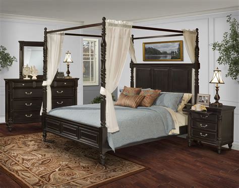 However, bed canopy ideas or we called canopy bed drapery ideas will make another nuance in your bedroom. Martinique Rubbed Black Cal.King Canopy Bed With Drapes ...