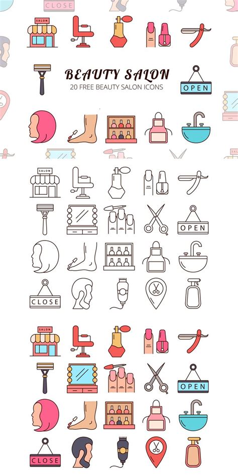 Beauty Salon Vector Free Icon Set Free Icon Set