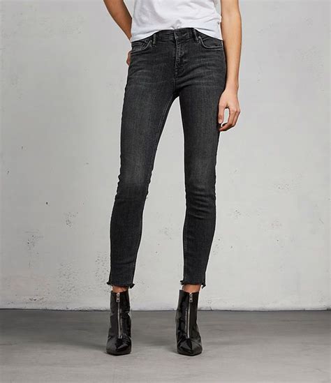 Womens Grace Ankle Fray Jeans Washed Black Image 1 Skinny Fit