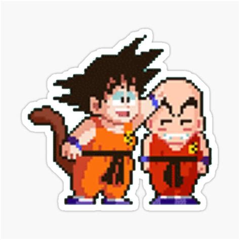 16 Bit Goku And Krillin Sticker For Sale By Cursed Teemo Redbubble