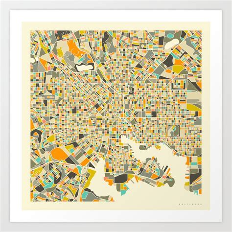 Baltimore Map Art Print By Jazzberry Blue Society6