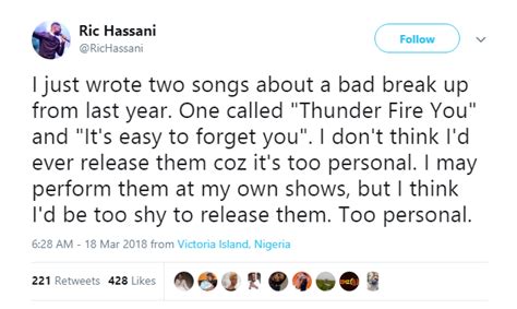 Ric hassani, kenneth 'tedy keny' godwin, deeyasso. "Thunder Fire You..."- Ric Hassani Reveals Songs He'll ...