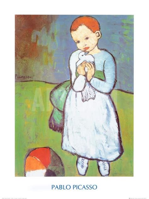 Child With A Dove C1901 Art Print Pablo Picasso Pablo