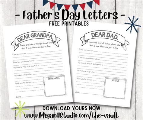 Free Printable Fathers Day Letter Templates Meganhstudio