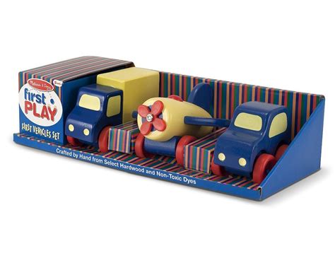 Melissa And Doug Deluxe Wooden First Vehicles Set With Truck Etsy