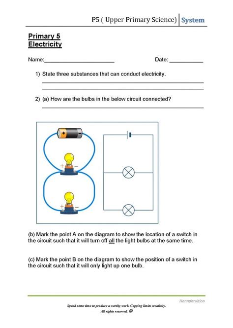 Drawing Simple Electrical Circuits Worksheet Kidsworksheetfun