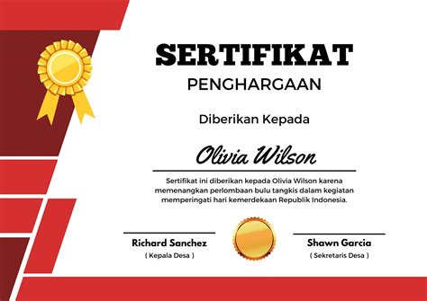 contoh piagam penghargaan lomba 17 agustus - Gabrielle Anderson