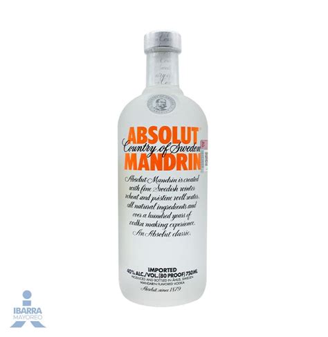 Vodka Absolut Mandarin 750 Ml Ibarra Mayoreo