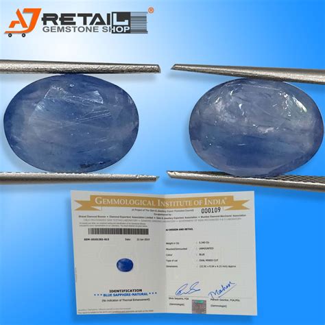 New Stone 2 To 20 Carat Gii Certified Natural Blue Sapphire Shape
