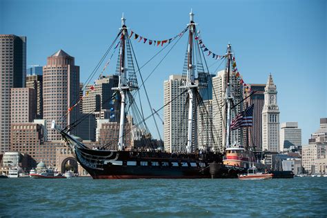 Uss Constitution Sails In Boston Harbor To Commemorate The Navys 242nd