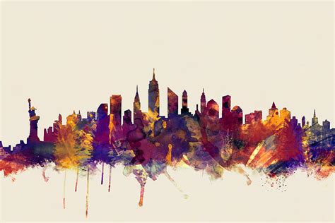 New York City Skyline Digital Art By Michael Tompsett Fine Art America