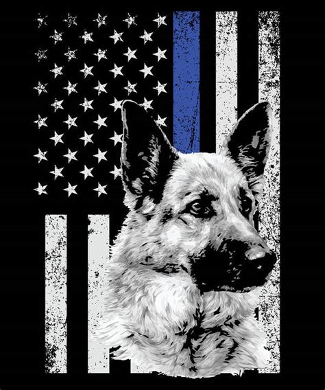 K9 Dog Police Officer American Flag Apparel Usa Thin Blue Line T