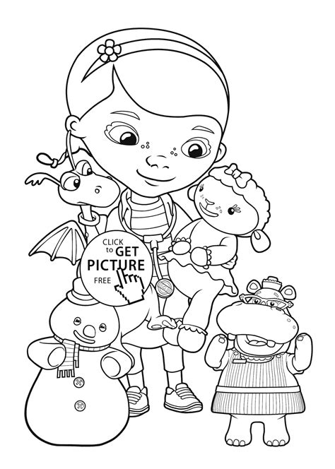 Doc McStuffins friends coloring pages for kids, printable free - Doc