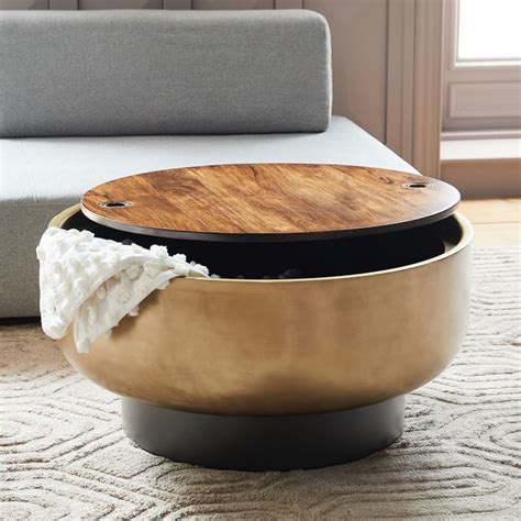 The contemporary nysa coffee table is a dazzling way to entertain guests in your home. Drum Storage Coffee Table | Drum coffee table, Diy coffee ...