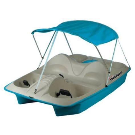 A small, lightweight craft, this boat weighs in at 110 pounds and has a width of 65 inches. Sun Dolphin 5 Person Pedal Boat with Canopy - Tractor ...