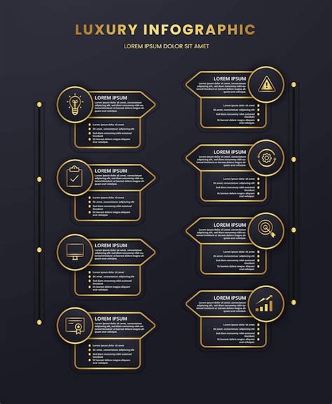 Premium Vector Luxury Presentation Infographic Element With Gold And