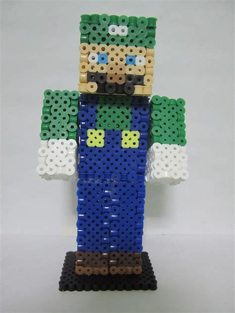 About amazon toys & games. Luigi Minecraft Skin 3D_Perler Beads | Perler bead ...