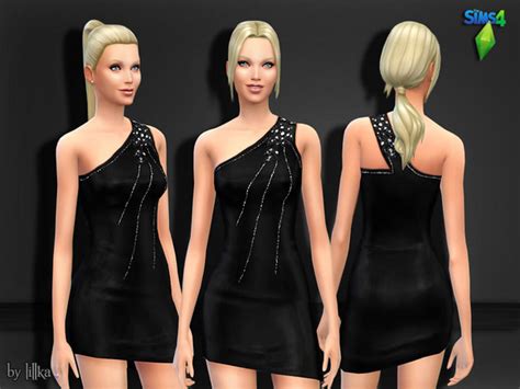 The Sims Resource Black Dress With Shimmering Sequins
