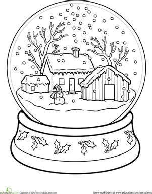 Pin von Kerstin Brunner auf Kreidebilder | Schneekugel, Weihnachten zeichnung, Malvorlagen zum ...
