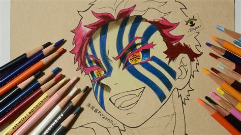 Easy To Draw An Anime Character Akaza In Demon Slayer With Colored