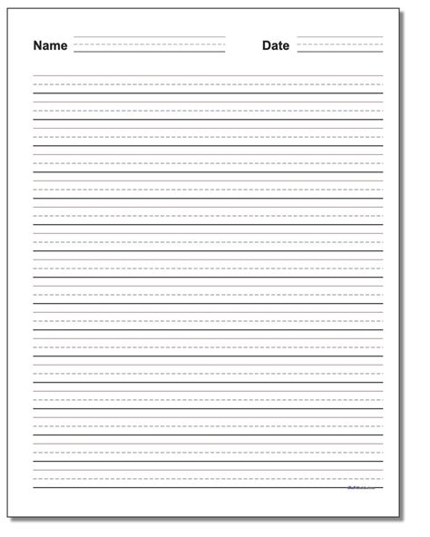 Writing Paper Second Grade Free Printable Floss Papers Free