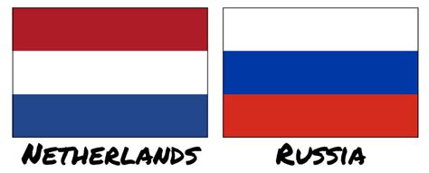 Comparing Flags Netherlands Vs Russia France Luxembourg And Others