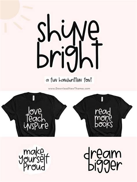 Shine Bright Fun Handwritten Font Cute Fonts Creative Fonts