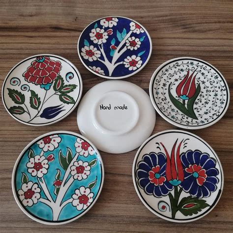 X Ceramic Saucers Set Only Decorative Tile Oriental Turkish Etsy