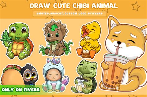 Draw Cute Chibi Cartoon Animal Illustration Art Or Stickers By