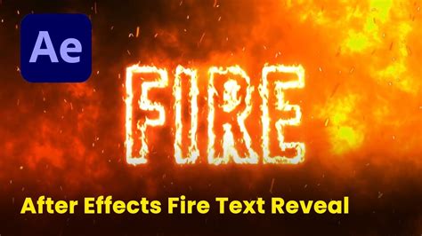 After Effects Create Fire Text Reveal Effect With Saber Plugin Youtube