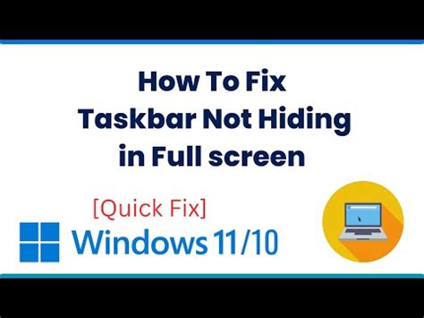 How To Fix Windows Taskbar Not Hiding In Full Screen Youtube