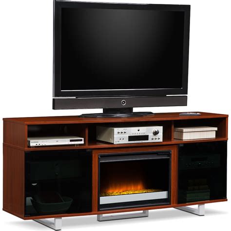 Pacer 72 Contemporary Fireplace Tv Stand Cherry American Signature