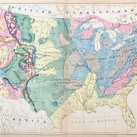 Geologic Map United States Etsy