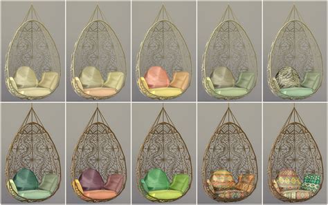 My Sims 4 Blog Ts3 Wonderfully Woven Hanging Chair Recolors By Simsrocuted