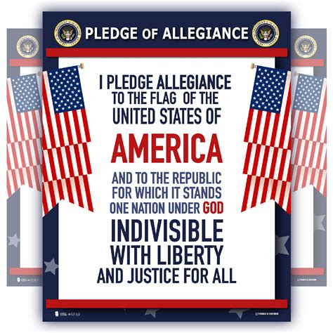 Pledge Of Allegiance Classroom Poster Eureka School Ph